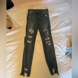 American Eagle Outfitters Blue Skinny Jeans Distressed Style